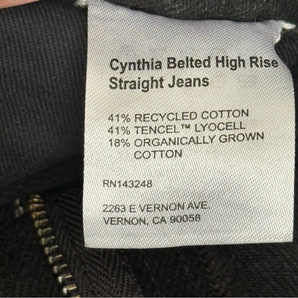 Reformation High Rise Black Jeans with Belt - Picture 5 of 7